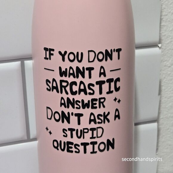 Swell 25 oz Stainless Steel Water - Bottle Pink Peony Sassy Saying Decal - Picture 3 of 5